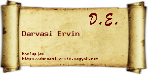Darvasi Ervin névjegykártya
